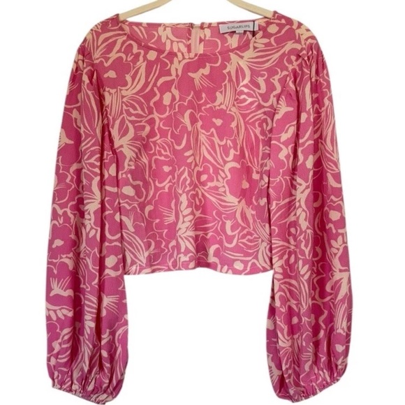 Sugarlips Pink Floral Blouse - Picture 2 of 6